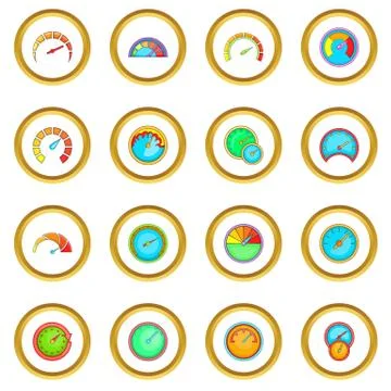 Speedometer icons circle Stock Illustration