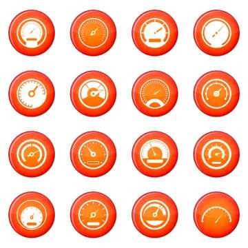 Speedometer icons set Illustrazione stock