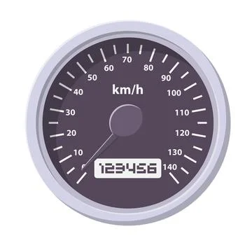 Speedometer Illustration. Clean Icon Design Element on Isolated White Backg.. Illustrazione stock