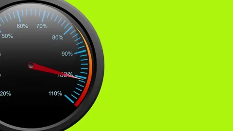 A speedometer indicating peak performance. 스톡 동영상 338384735
