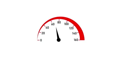 Speedometer indicator icon with numbered markings animation Stock Footage 321011985