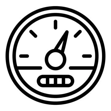 Speedometer indicator icon, outline style Stock Illustration