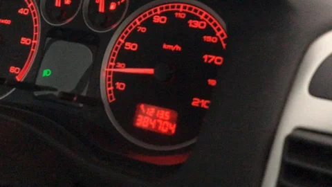 Speedometer inside Car 4K Speed Driving Stock Footage 115580164
