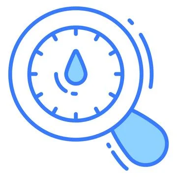 Speedometer inside magnifying glass, performance search icon 스톡 일러스트