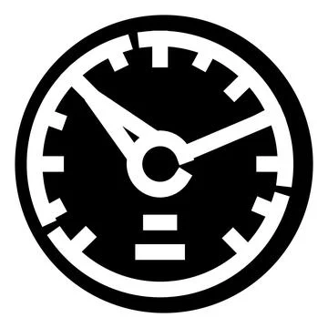 Speedometer instrument measuring velocity black and white icon Illustrazione stock