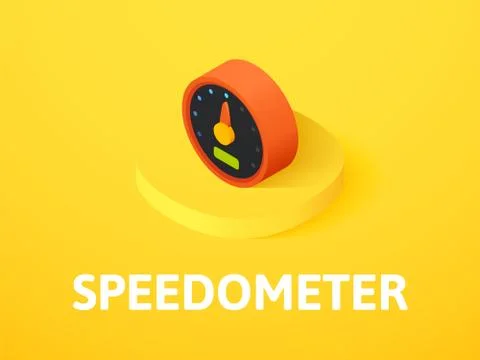 Speedometer isometric icon, isolated on color background Illustrazione stock