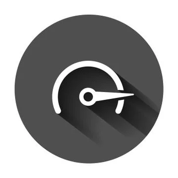 Speedometer level sign icon in flat style. Accelerate vector illustration on  Stock Illustration
