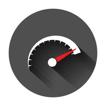 Speedometer level sign icon in flat style. Accelerate vector illustration on  Stock Illustration