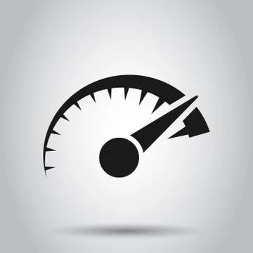 Speedometer level sign icon in flat style. Accelerate vector illustration on  Stock Illustration