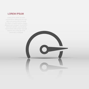 Speedometer level sign icon in flat style. Accelerate vector illustration o.. Stock Illustration
