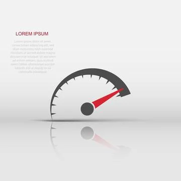Speedometer level sign icon in flat style. Accelerate vector illustration o.. Stock Illustration