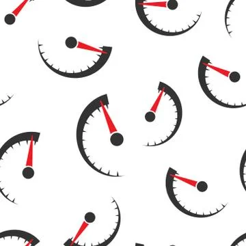 Speedometer level sign icon seamless pattern background. Accelerate vector il Stock Illustration