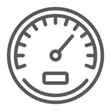 Speedometer line icon, data and analytics Stock Illustration