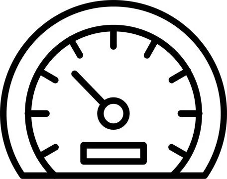 Speedometer Line Icon Design Stock Illustration