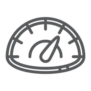 Speedometer line icon, speed and measurement, car panel sign, vector graphics, a Illustrazione stock