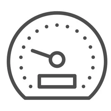 Speedometer line icon. Tachometer vector illustration isolated on white. Car Stock Illustration