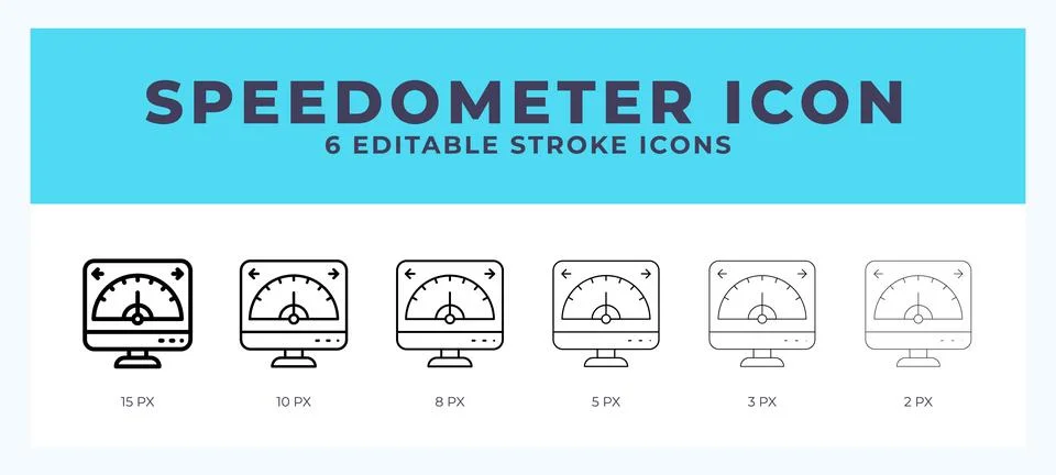 Speedometer line icon vector illustration in trendy style. Stock Illustration