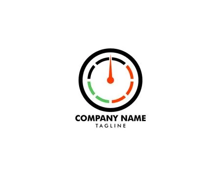 Speedometer Logo Icon Vector Template Stock Illustration
