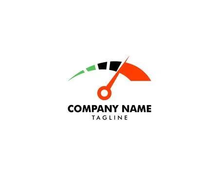 Speedometer Logo Icon Vector Template Stock Illustration