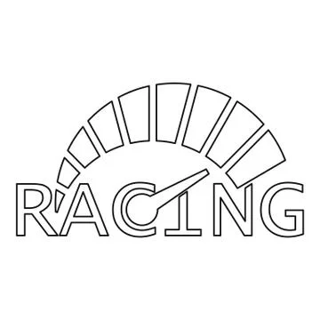 Speedometer logo, outline style Stock Illustration