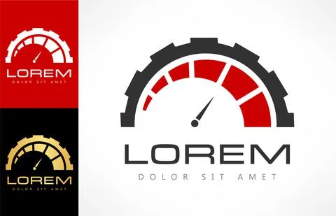 Speedometer logo vector. Design vector illustration. Illustrazione stock