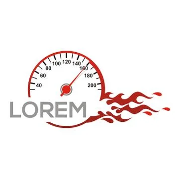 Speedometer Logo Vector Red Race Racing Drag Stock Illustration