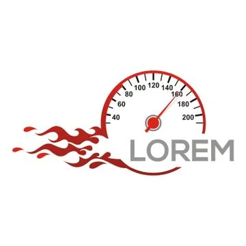 Speedometer Logo Vector Red Race Racing Drag Stock Illustration