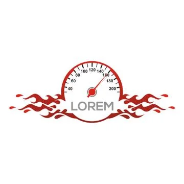 Speedometer Logo Vector Red Race Racing Drag Stock Illustration