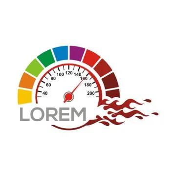 Speedometer Logo Vector Red Race Racing Drag Stock Illustration