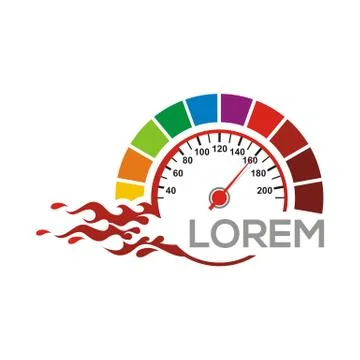 Speedometer Logo Vector Red Race Racing Drag Stock Illustration