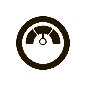 Speedometer measures the speed of the car icon in trendy flat style isolated Stock Illustration
