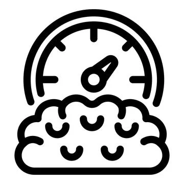 Speedometer measuring brain power and cognitive function Stock Illustration