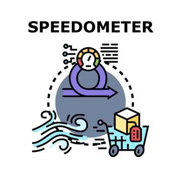 Speedometer measuring business speed and agile delivery Stock Illustration