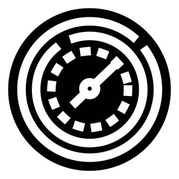 Speedometer measuring time and performance icon Stock Illustration