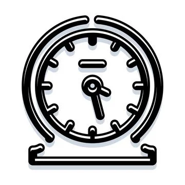 Speedometer measuring time vector line icon Stock Illustration