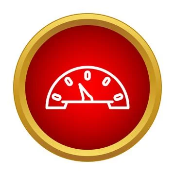 Speedometer measuring velocity and performance indicator icon Stock Illustration