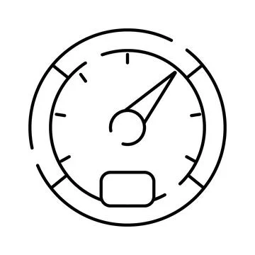 Speedometer measuring velocity on dashboard gauge icon Illustrazione stock