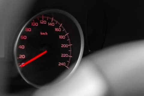 Speedometer of modern car, close up photo Stock Photos