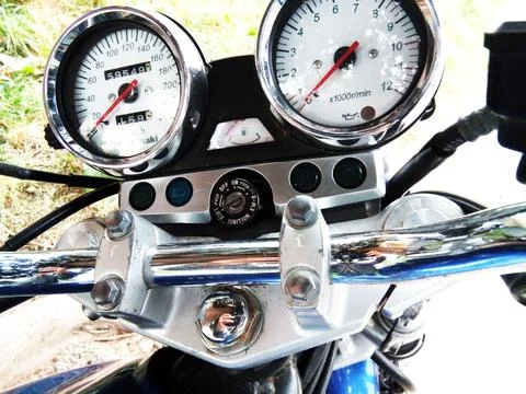 The speedometer of a motorcycle Stock Photos