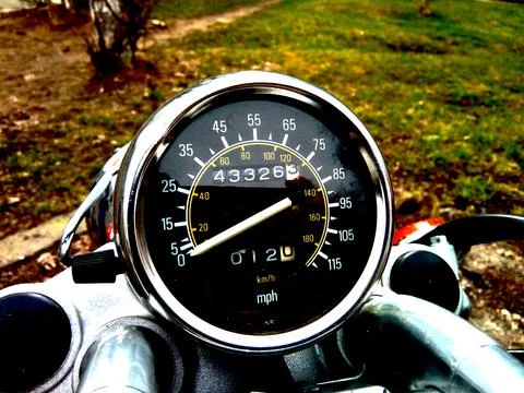 The speedometer of a motorcycle Stock Photos