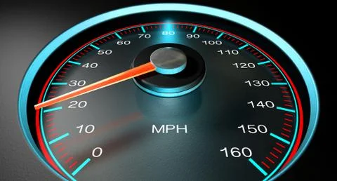 Speedometer mph slow Stock Illustration