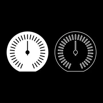 Speedometer odometer speed counter meter set icon white color vector illustra 스톡 일러스트