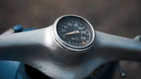 Speedometer from an old motorcycle 스톡 동영상 131029965