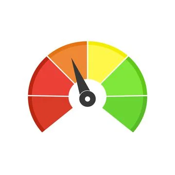 Speedometer or tachometer with arrow. Infographic gauge element. Template for Stock Illustration