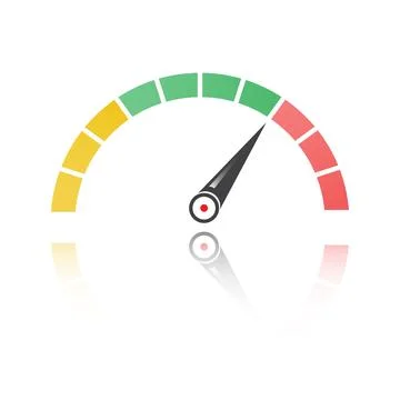 Speedometer or tachometer with arrow. Infographic gauge element. Template f.. Stock Illustration