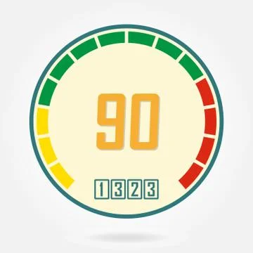 Speedometer or tachometer icon. Infographic gauge element. Template for download Stock Illustration