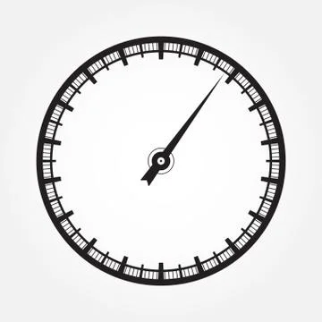 Speedometer or tachometer symbol with arrow. Infographic gauge element. Vector i Stock Illustration