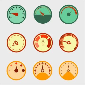 Speedometer panel set Stock Illustration