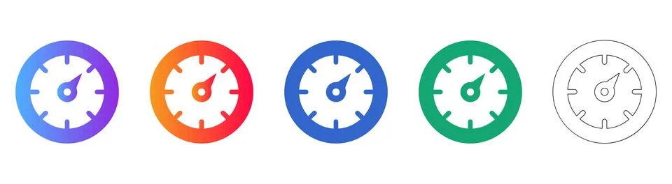 Speedometer Performance Gauge Icons イラスト素材