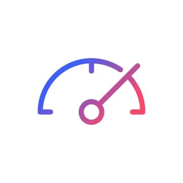 Speedometer pixel perfect gradient linear ui icon Stock Illustration